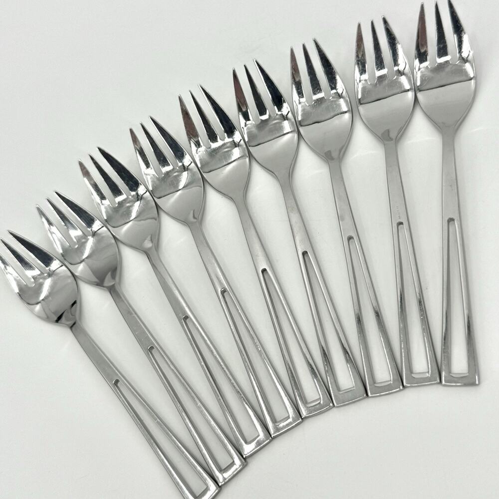 Supreme Cutlery Aperto Stainless Steel Salad Forks Set Of 9 Japan 6 1/4 inch
